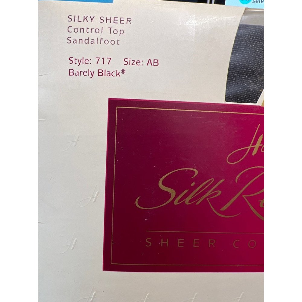 Vintage 1996 Hanes Silky Reflections Sheer Pantyhose Control Top Sandalfoot Bare - Picture 3 of 6